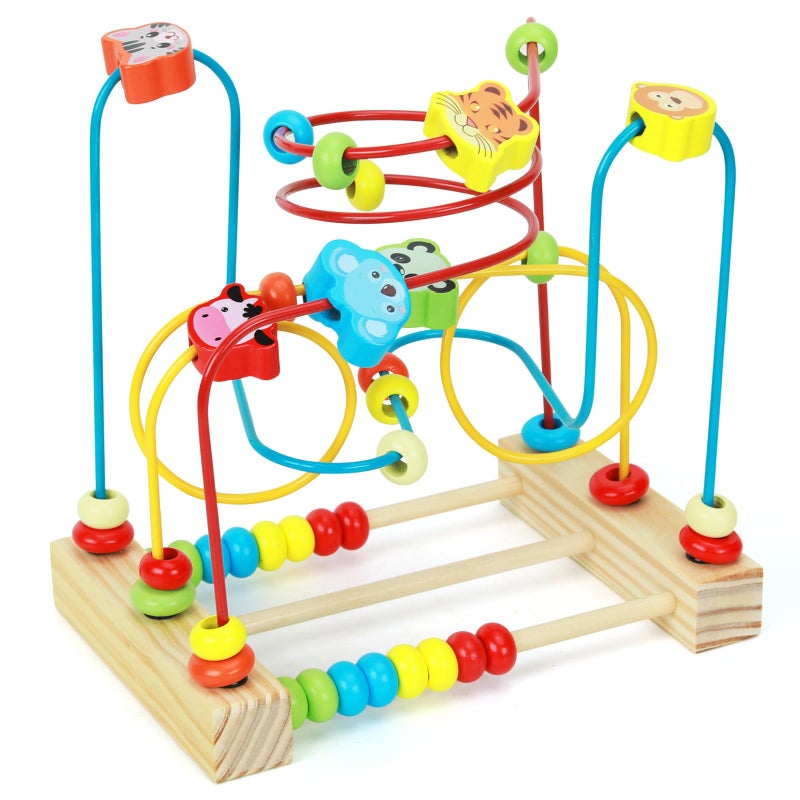 Qzmtoy Bead Maze Toy For Toddlers Wooden Bead Toys Colorful Roller Coaster Preschool Educational Toys For Kids Classic Birthdday Gift For Toddlers Baby Infant Boys Girls - Image 5