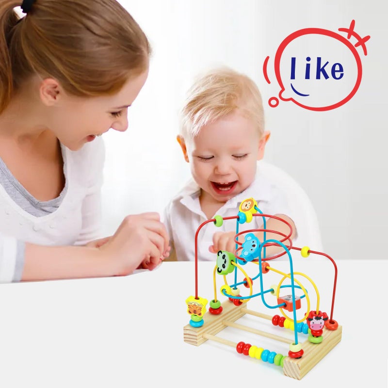 Qzmtoy Bead Maze Toy For Toddlers Wooden Bead Toys Colorful Roller Coaster Preschool Educational Toys For Kids Classic Birthdday Gift For Toddlers Baby Infant Boys Girls - Image 4