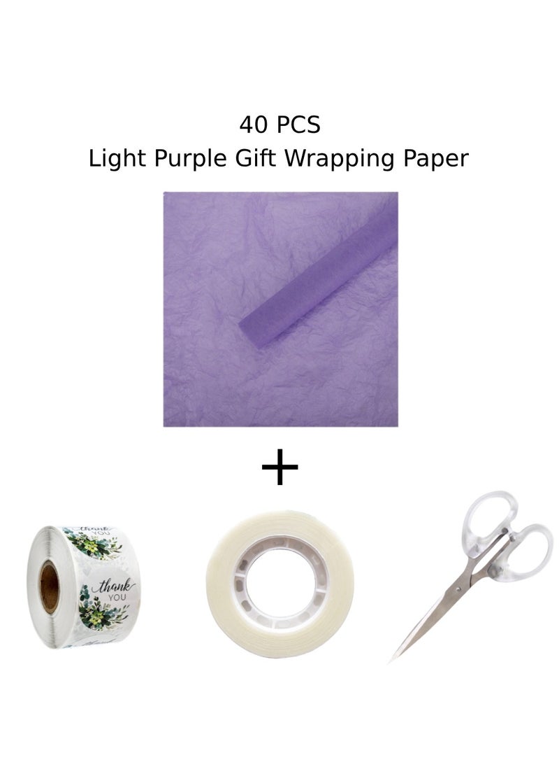 Urban Utility 40-Pack of Premium Purple Tissue Paper Sheets - Large 50 x 70 cm Size, Perfect for Art Projects, Crafts, and Elegant Gift-Wrapping Creations  - Image 1