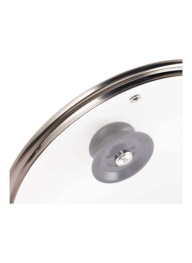 Royalford 26 CM Tempered Glass Lid With Bakelite Knob- RF11726 3.8 MM Thickness, Transparent Lid With Stainless Steel Frame Equipped With Steam Release Vent TRANSPARENT 26cm - Image 3