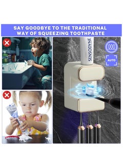 Generic Automatic Toothpaste Dispenser, Wall Mounted Electric Toothpaste Dispenser with 3 Toothpaste Slots, Toothpaste Dispenser for Kids and Adults, White  - Image 2