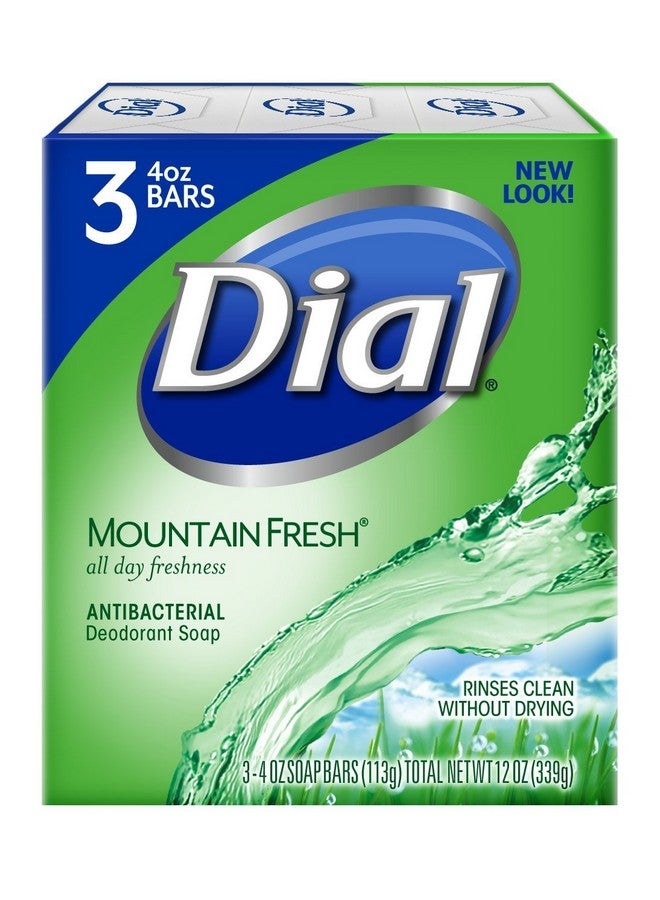 Dial Antibacterial Bar Soap Mountain Fresh 4 Ounce 3 Bars - Image 1