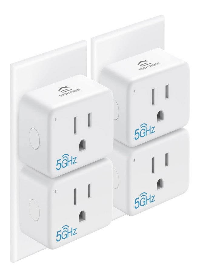 EIGHTREE Mini Smart Plug 5GHz & 2.4GHz Wi-Fi, Compatible with Alexa & Google Home & SmartThings, Remote Control, Timer, White, Type A/B Plug - Image 1