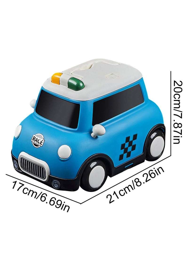 XiuWoo Small Car for Kids,70Pcs Race Car Playset with Car Storage Box, Mini Pull Back Toddler Games Educational Boy Toys, Alloy Vehicles Interactive for Boys Girls Party Favors, Goodie Bag Stuffers,Blue - Image 2