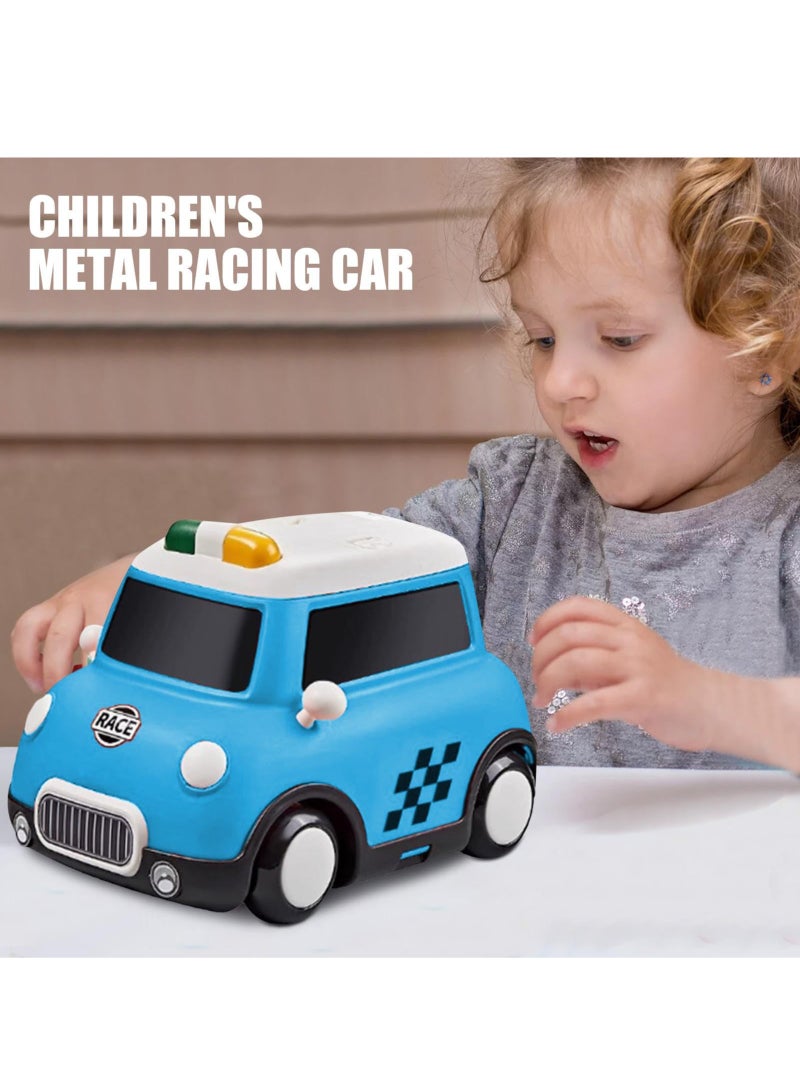 XiuWoo Small Car for Kids,70Pcs Race Car Playset with Car Storage Box, Mini Pull Back Toddler Games Educational Boy Toys, Alloy Vehicles Interactive for Boys Girls Party Favors, Goodie Bag Stuffers,Blue - Image 4