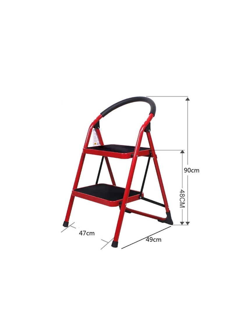 ABBASALI - 2 Step Ladder Folding Stool, Foldable Step Ladder with Rubber Handgrip - Image 1