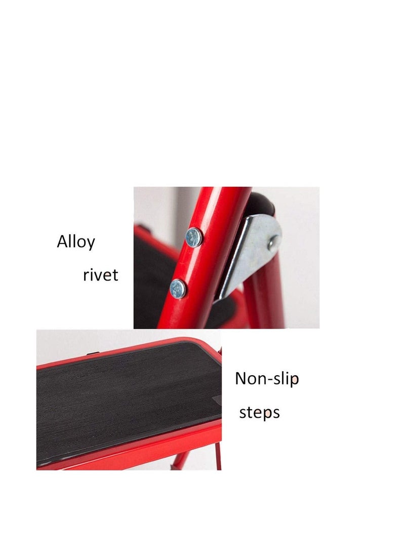 ABBASALI - 2 Step Ladder Folding Stool, Foldable Step Ladder with Rubber Handgrip - Image 1