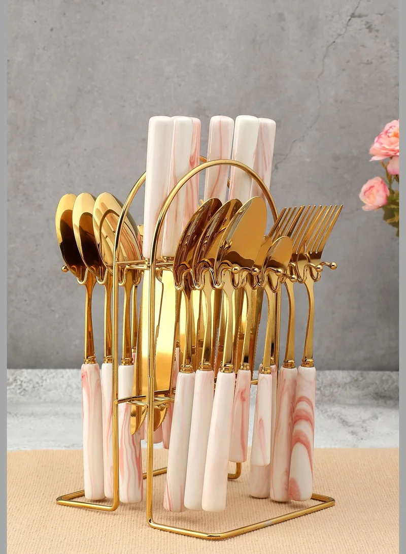 Bonhomie 24 Piece Stainless Steel Cutlery Set for Kitchen and Dining