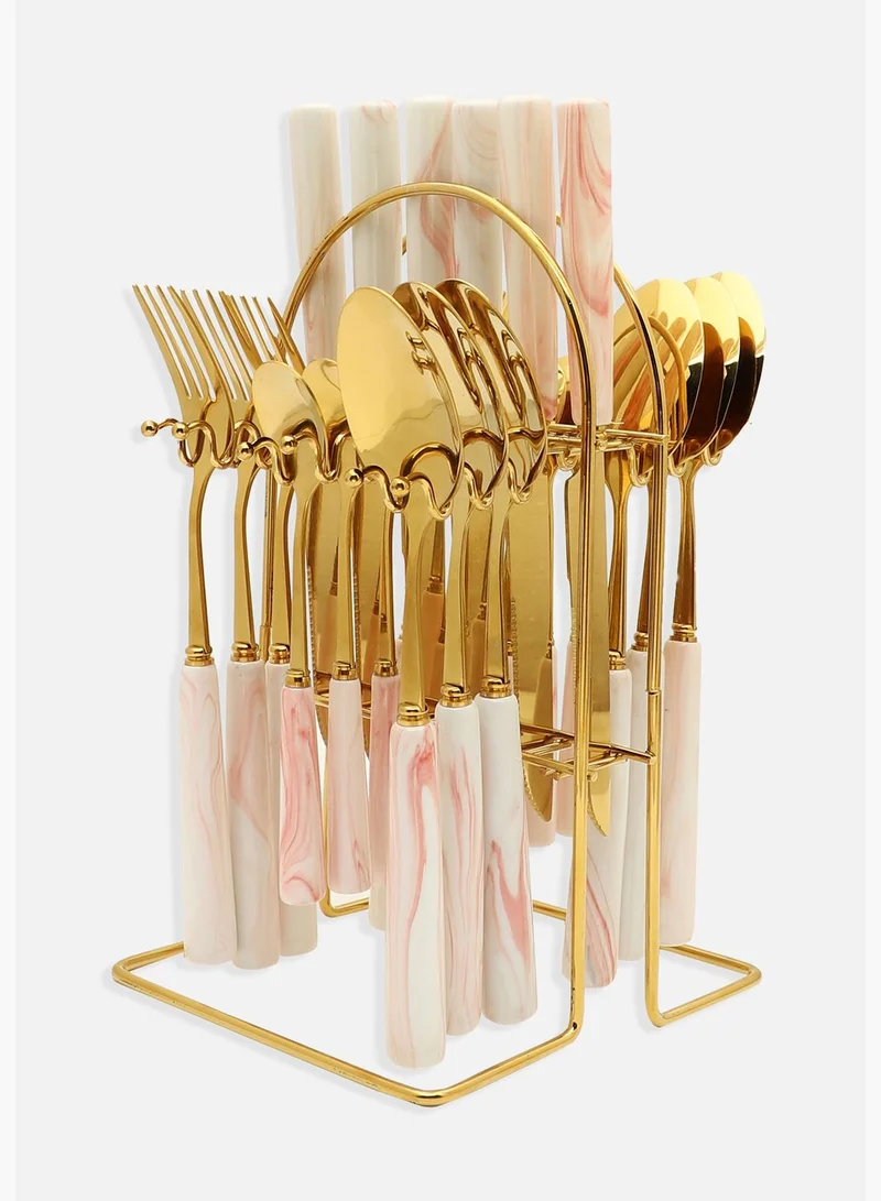 Bonhomie 24 Piece Stainless Steel Cutlery Set for Kitchen and Dining