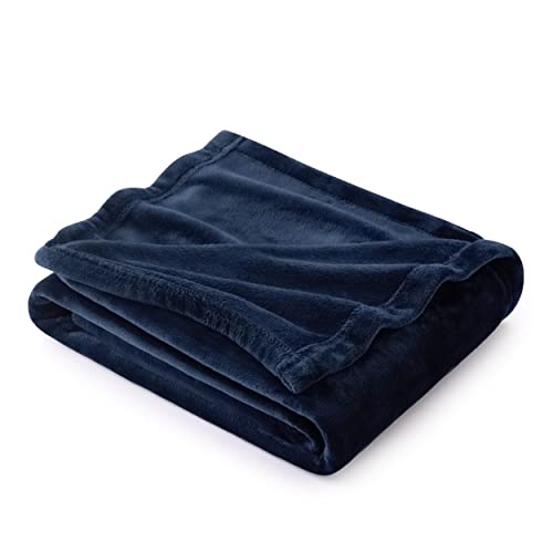 Bedsure Bedsure Navy Blue Throw Blanket Fleece  300GSM Blankets for Couch Sofa Bed Soft Lightweight Plush Cozy Throws for Toddlers Boys 