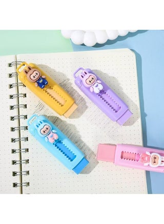 4 Pieces Retractable Erasers, Cute LABUBU Erasers, Pencil Erasers , Push-Pull Rubber Eraser for Kids Boys Girls Students, LABUBU Lovers, School Office Supply Stationery - view 2