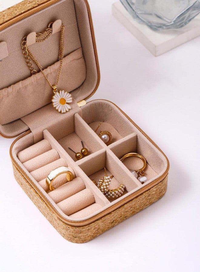 GERIX Jewelry Box Organisers I Jewellery Organisers Storage Box I Wedding Birthday Gift Box for Women I Printed Fabric I Bangles Earrings Organizer I Portable Jewelry Organizer Box - Image 4