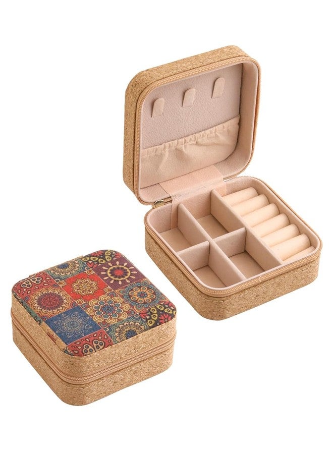 GERIX Jewelry Box Organisers I Jewellery Organisers Storage Box I Wedding Birthday Gift Box for Women I Printed Fabric I Bangles Earrings Organizer I Portable Jewelry Organizer Box - Image 1