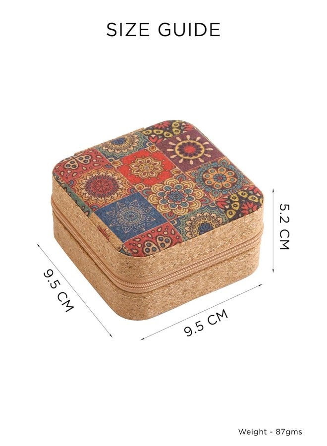 GERIX Jewelry Box Organisers I Jewellery Organisers Storage Box I Wedding Birthday Gift Box for Women I Printed Fabric I Bangles Earrings Organizer I Portable Jewelry Organizer Box - Image 3