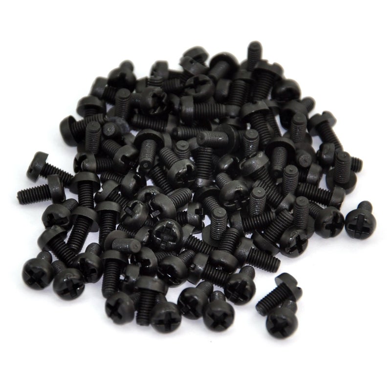 Electronics-Salon 100Pcs M3 X 6Mm Nylon Machine Screw, Black, Combination Phillips-Slotted Drive, Pan Head, Metric - Image 4