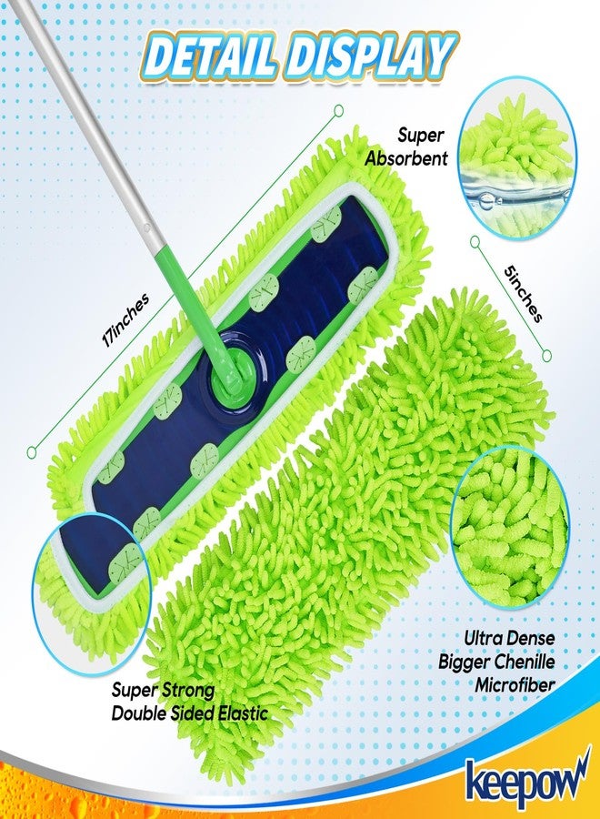 KEEPOW Reusable XL Mop Pads Compatible with Swiffer XL Sweeper, X-Large Dry Sweeping Cloths & Wet Mopping Cloths, Washable Microfiber XL Wet Pads Refills for Surface/Hardwood Floor Cleaning, 2 Pack - Image 3