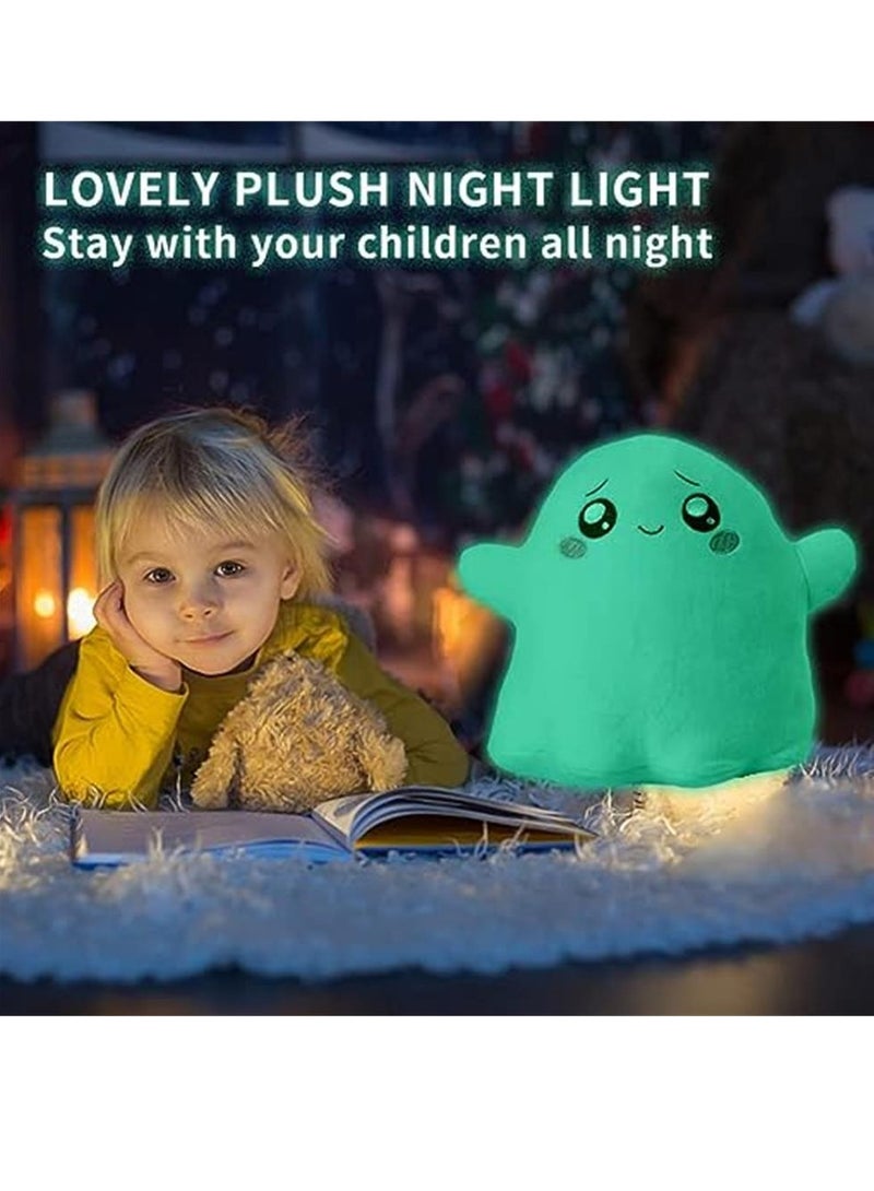 دمية قطيفة من القطيفة الكرتونية المضيئة من فوكسي آند بوكسي ، 11 بوصة من ألعاب أنيمي لانكي ، تتوهج في الظلام ، لعبة قطيفة ناعمة محشوة ، مجموعات رائعة هدية للأطفال والمعجبين (Ghosty) - Image 3