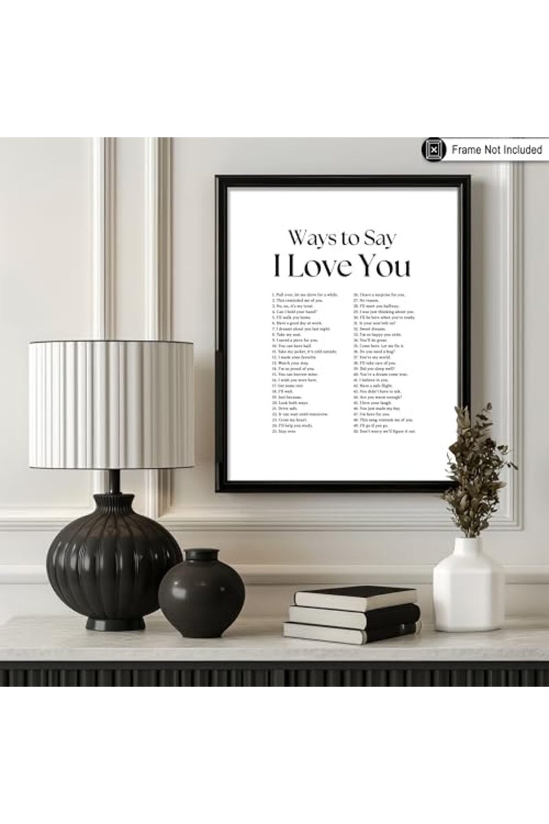 Poster Master Ways To Say I Love You Poster - Retro Motivational Print - Valentine's Day Art - Positive Quote Art - Love Art - Typography Art - Romantic Living Room Decor - 8x10 UNFRAMED Wall Art - Image 3