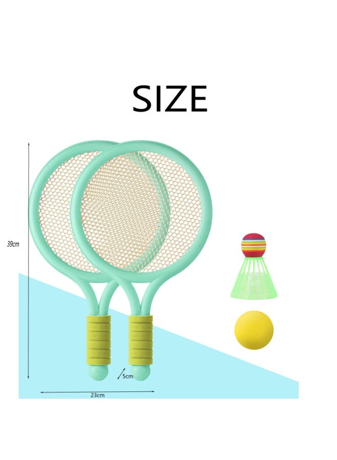 PTTIMFFM Kids Tennis & Badminton Racket Set，1 Pair Rackets with 2 Balls, Fun Indoor/Outdoor Sports Toy for Boys & Girls, Durable and Lightweight Design for Toddlers & Children (Style 1) - Image 2