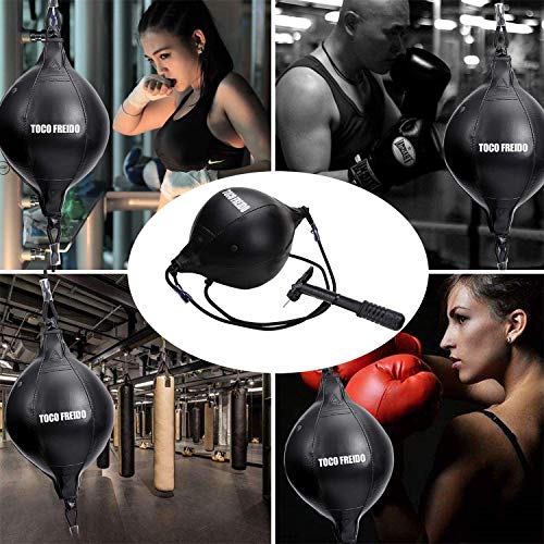 TOCO FREIDO Double End Punching Ball, Speed Bag with 2 Difficulty Levels Boxing Reflex Ball with Headband, Perfect for Reaction, Agility, Punching Speed, Fight Skill and Hand Eye Coordination Training - Image 5