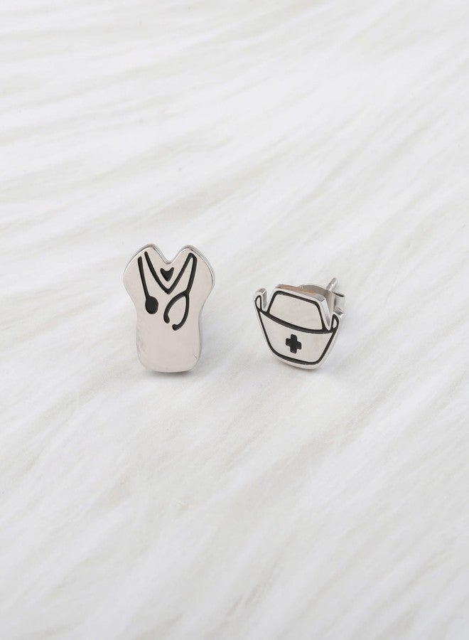 MAOFAED Nurse Earring For Women - Stud Earring For RN LPN PA MA PN Graduation Gift For Medical Student - Image 2