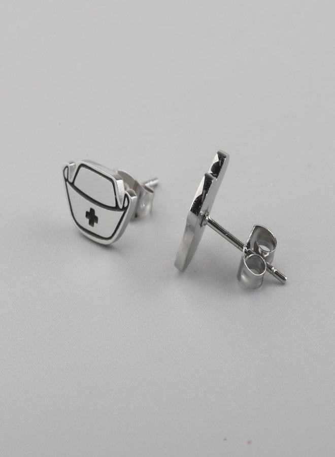 MAOFAED Nurse Earring For Women - Stud Earring For RN LPN PA MA PN Graduation Gift For Medical Student - Image 3