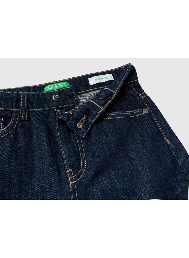 UNITED COLORS OF BENETTON Wide Fit High-Waisted Jeans - Image 3