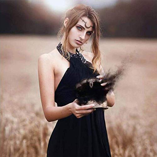 Aimimier Viking Crystal Head Moon Circlet Headpiece Crescent Forehead Chain Halloween Crystal Headband Prom Hair Jewelry for Women (Retro Gold) - Image 4