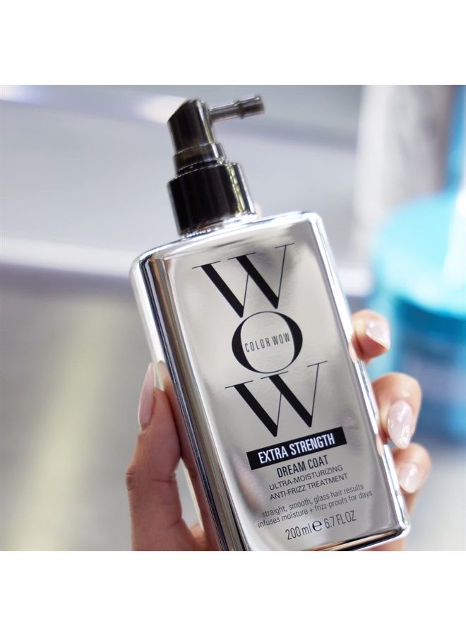 Color Wow طلاء دريم كوت القوي للغاية، علاج قوي ومرطب للغاية ومضاد للرطوبة للشعر المعرض للتجعد الشديد؛ ناعم كالزجاج، مستقيم + تصفيفات مقاومة للتجعد تصل إلى 3-4 غسلات - Image 3