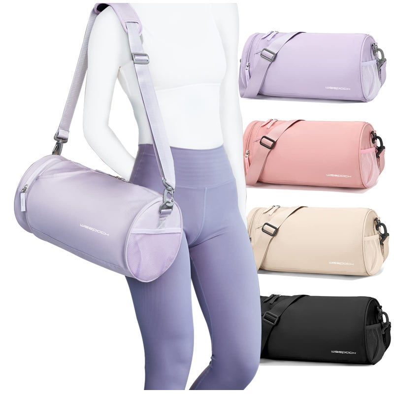 WISEPACK Small Gym Bag for Women,Waterproof Workout Bag Mini Duffle Bag Womens Spotrs Gym Bags Small Travel Duffel Bag with Wet Pocket Carry on Weekender Bags for Dance Swimming,Gym,Yoga,Fitness Purple - Image 1