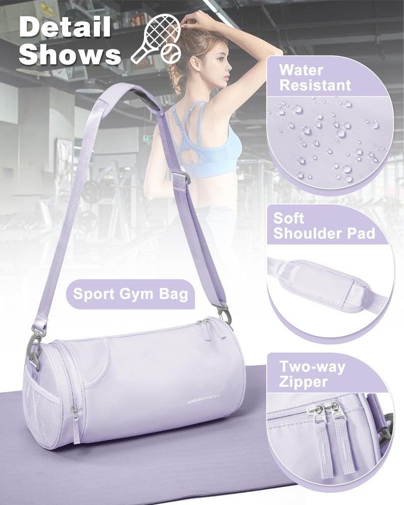 WISEPACK Small Gym Bag for Women,Waterproof Workout Bag Mini Duffle Bag Womens Spotrs Gym Bags Small Travel Duffel Bag with Wet Pocket Carry on Weekender Bags for Dance Swimming,Gym,Yoga,Fitness Purple - Image 5