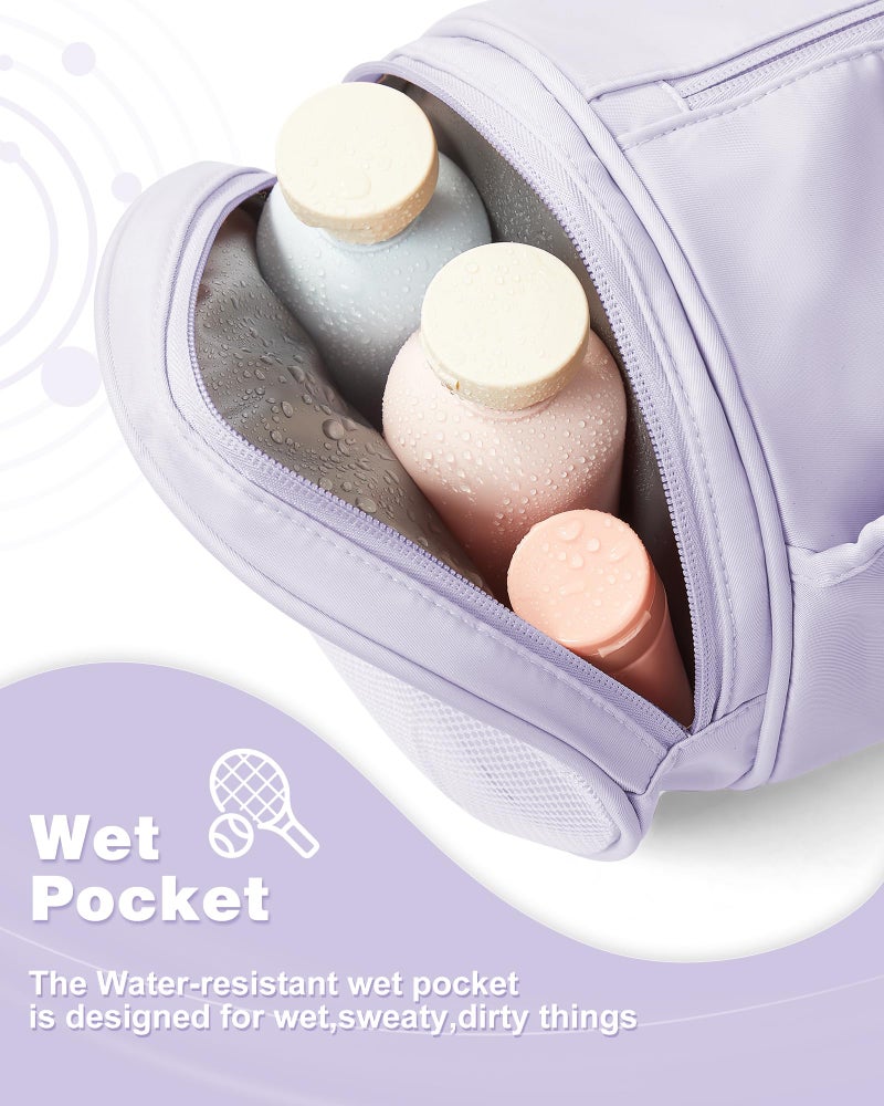 WISEPACK Small Gym Bag for Women,Waterproof Workout Bag Mini Duffle Bag Womens Spotrs Gym Bags Small Travel Duffel Bag with Wet Pocket Carry on Weekender Bags for Dance Swimming,Gym,Yoga,Fitness Purple - Image 3