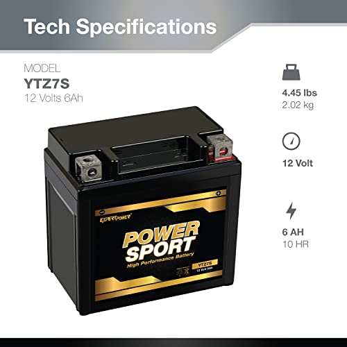 ExpertPower ETZ7S YTZ7S 12v 6ah Replacement Powersport Battery Sealed Maintenance Free - Image 4