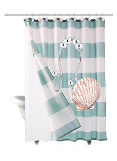 Excefore Seashell Shower Curtain Hooks Ring, 12 Pcs Anti Rust Seashell Decorative Double Resin Hooks, for Beach Bathroom, Baby Room, Bedroom, Living Room Decor  - Image 5