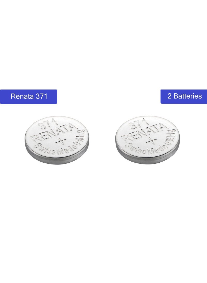 Renata 2-Pieces Renata 371 Watch Battery (SR920SW), Silver Oxide 1.55V Battery - Image 1