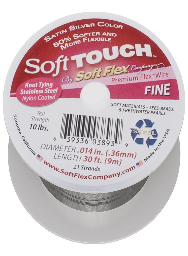 Soft Flex 21 Strand Stringing Wire - Flexible Braided - Fine 0.14 Diameter - Jewelry Making Bead Wire - Satin Silver - Image 1