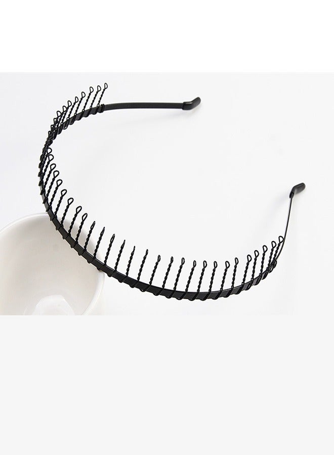 Hair Hoop Metal Teeth Comb Black