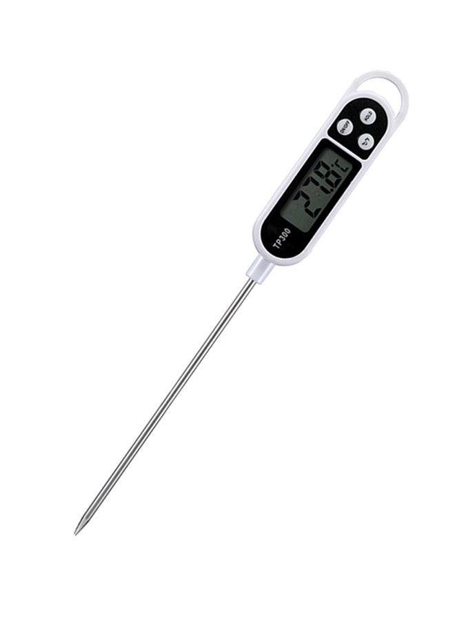 LDA Digital Cooking Food Thermometer 12cm Silver Black White Instant Read Kitchen Meat Thermometer for Home Outdoor Cooking Daily Use - Image 1