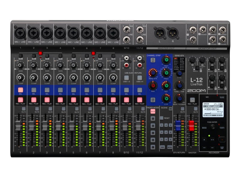 Zoom Livetrak L- 12 Live Sound Mixer With USB Connection, Black - Image 1