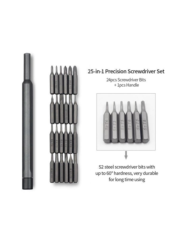 NIBEMINENT 25-Piece Screwdriver Kit Grey 0.184kg - Image 2