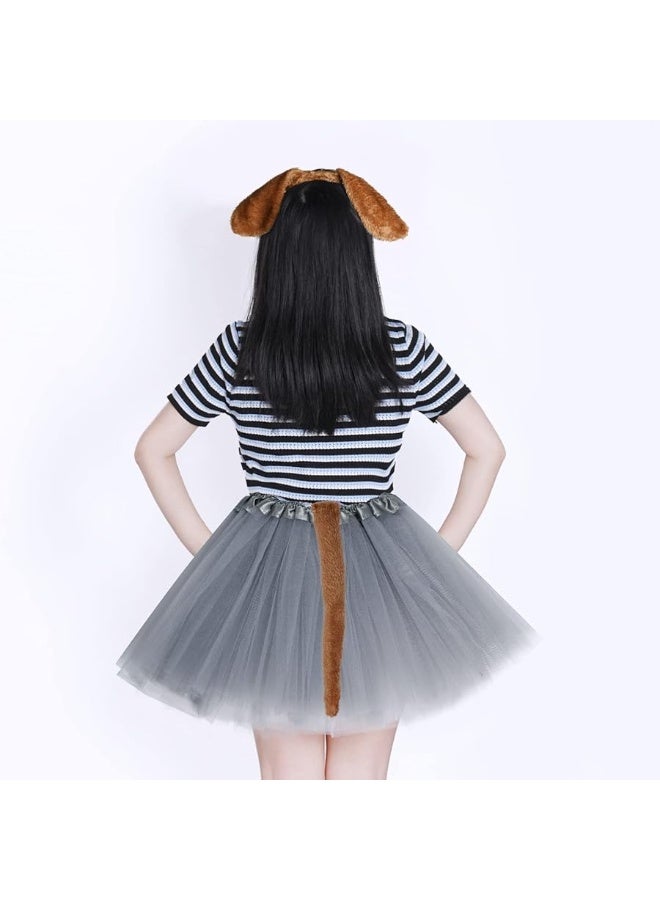 Jmkcoz 6 Pieces Puppy Dog Ears Headband Bowtie Tail for Easter Party Halloween Party Christmas Costume - Image 4