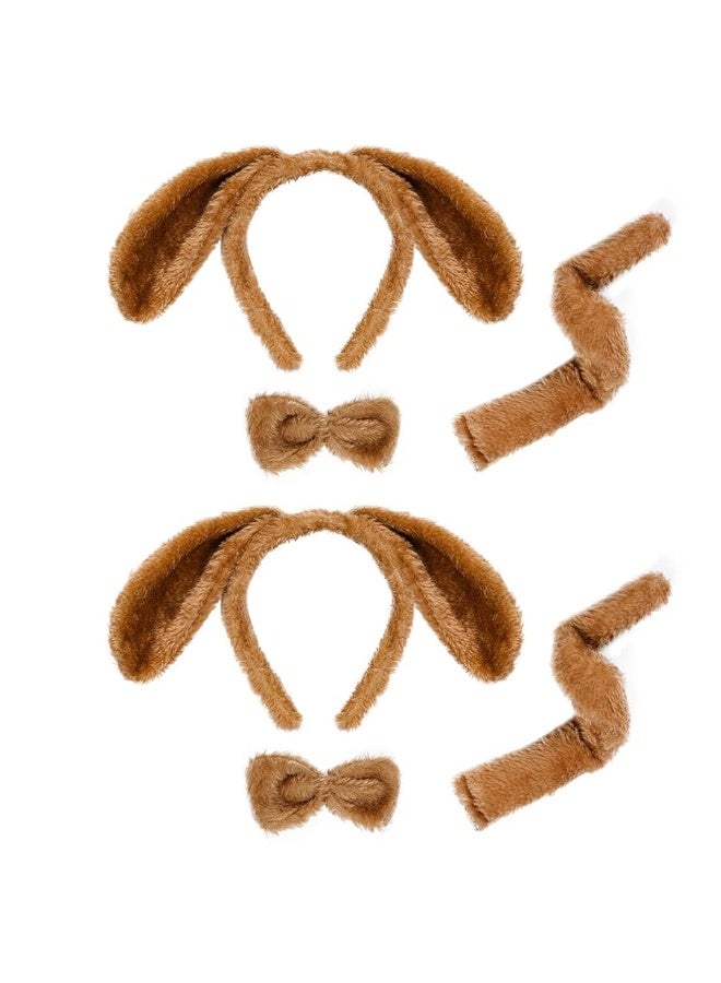 Jmkcoz 6 Pieces Puppy Dog Ears Headband Bowtie Tail for Easter Party Halloween Party Christmas Costume - Image 3