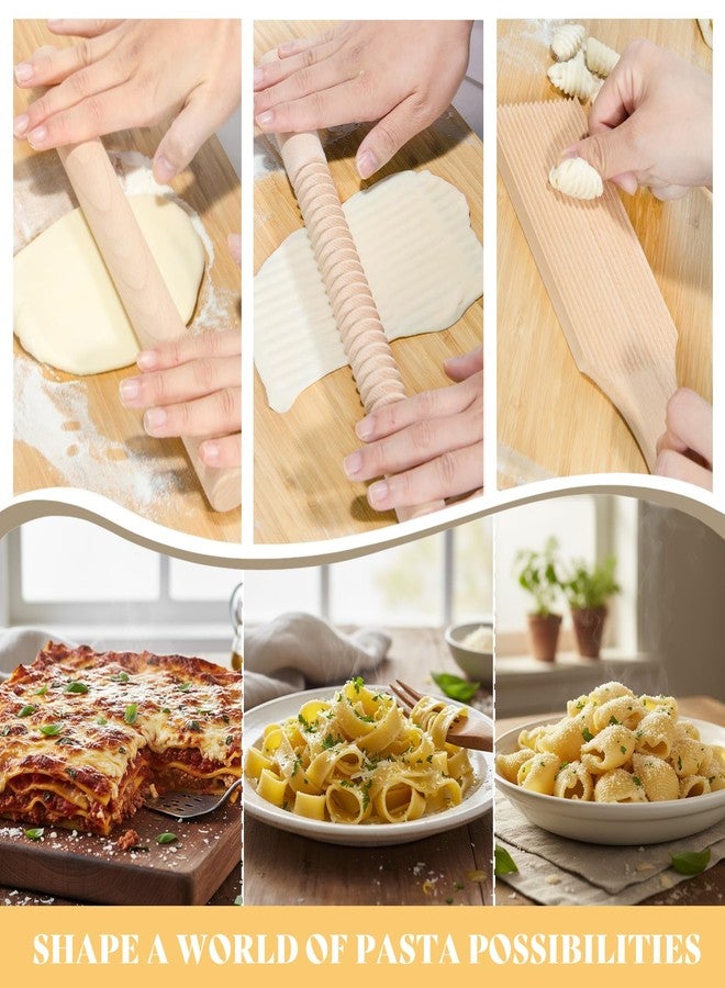 Krbnk Pasta Making Tools, 9 PCS Wood Pasta Making Kit with Pasta Drying Rack, Pasta Roller, Gnocchi Board, Ravioli Cutter Pasta Making Accessories - Image 5