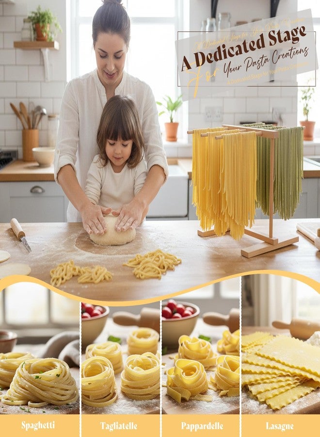 Krbnk Pasta Making Tools, 9 PCS Wood Pasta Making Kit with Pasta Drying Rack, Pasta Roller, Gnocchi Board, Ravioli Cutter Pasta Making Accessories - Image 4