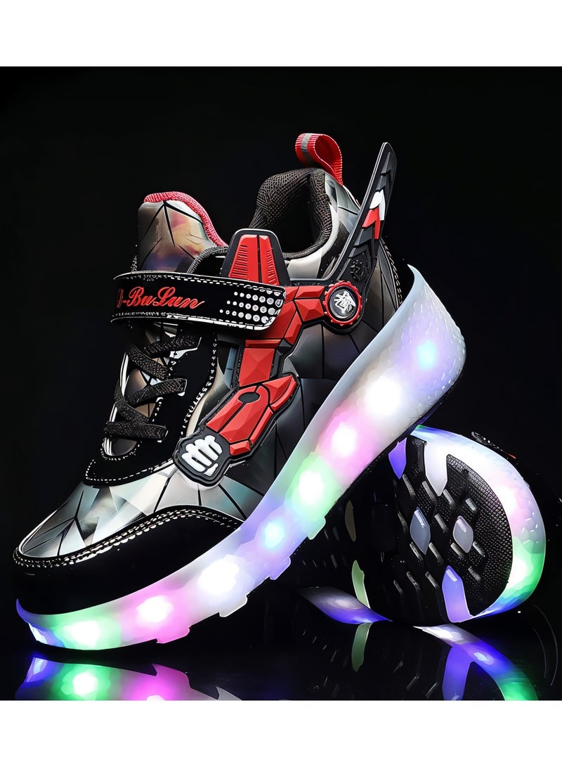 دراكسون أحذية رياضية رولر سكاتس للأطفال بعجلات للأولاد تصبح أحذية رياضية مزودة بإضاءة LED كهدية للأطفال - Image 2