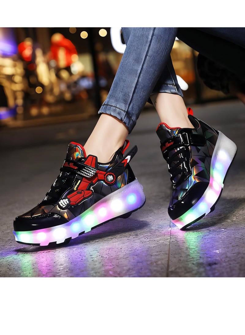 دراكسون أحذية رياضية رولر سكاتس للأطفال بعجلات للأولاد تصبح أحذية رياضية مزودة بإضاءة LED كهدية للأطفال - Image 3