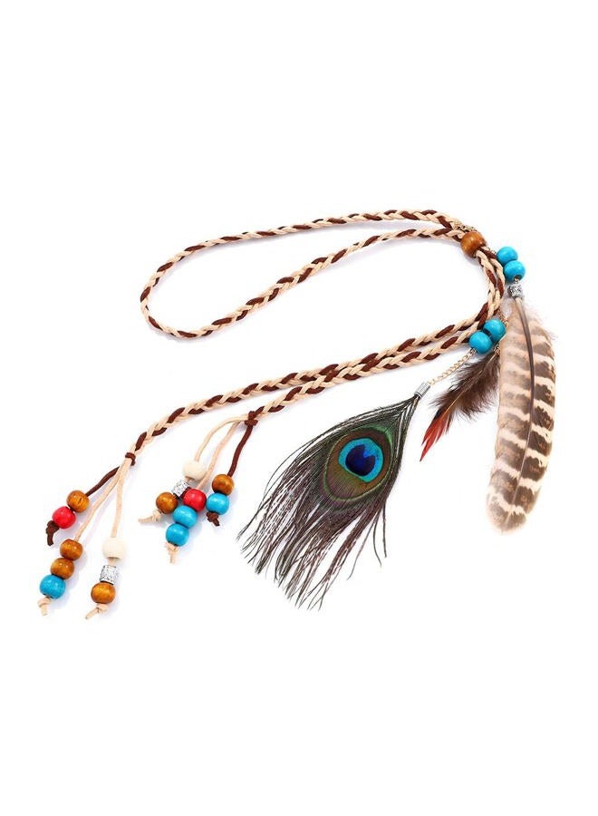 Campsis A&c Indiana Princess Peacock Feather Head Chain for Girl, Fashion Headband for Women. (Blue) - Image 5
