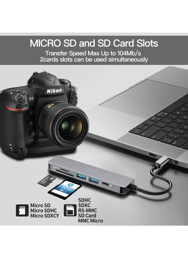Generic - USB C Hub with 100W PD Charging, Type C to HDMI 4K 30Hz Adapter, USB Hub 3.0 5Gbps Data Transfer Ports, Compatible for MacBook Pro/Air 2023 M2/M1, iPad Pro/Air, HP, Dell, ASUS, Lenovo - Image 1