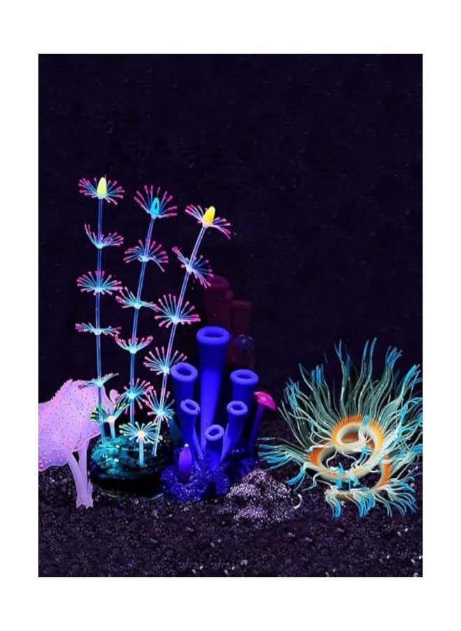 Generic Glowing Aquarium Coral Decoration 1 Piece Artificial Silicone Plant for Fish Tank Vibrant Underwater Landscape Ornament Ideal for Aquatic Environments  - Image 1