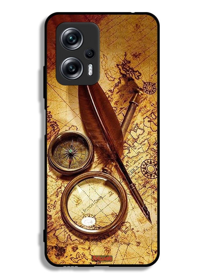 Tolwak Xiaomi Poco X4 GT Protective Case Cover Vintage Compass - Image 2